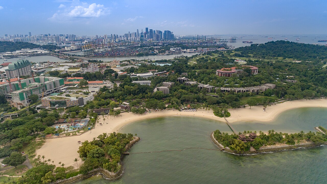 Beaches and headlands on Sentosa island, Singapore